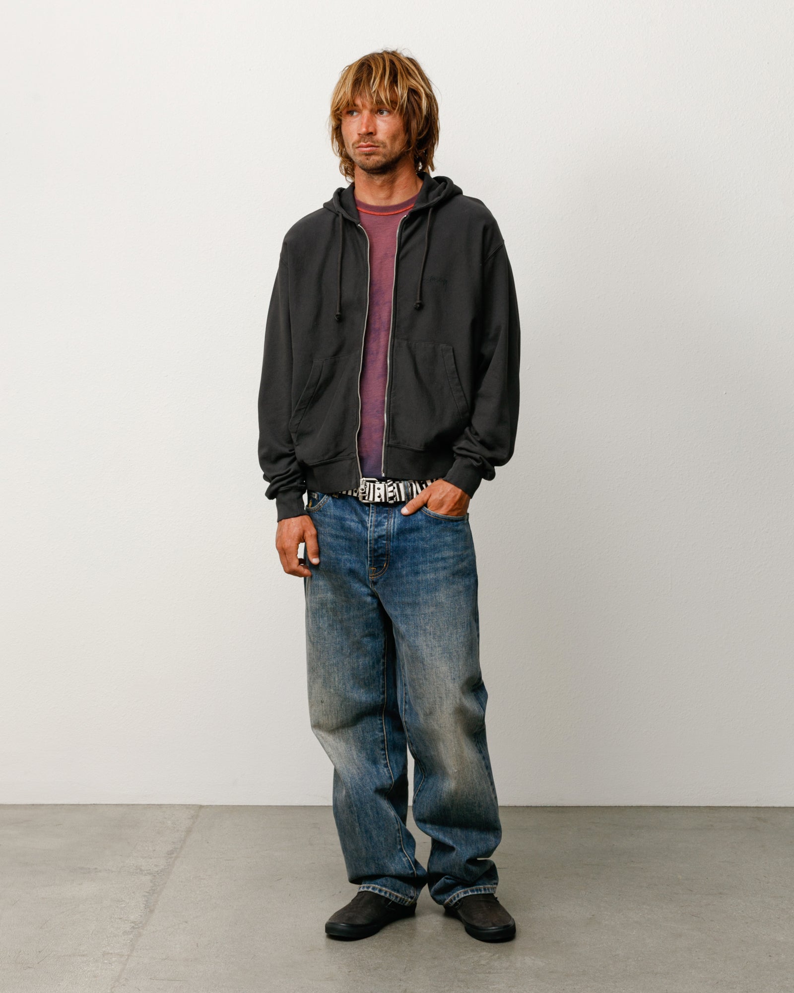 stussy_118613-lightweight-terry-zip-hoodie-black_0 LIGHTWEIGHT TERRY ZIP HOODIE - Image 1