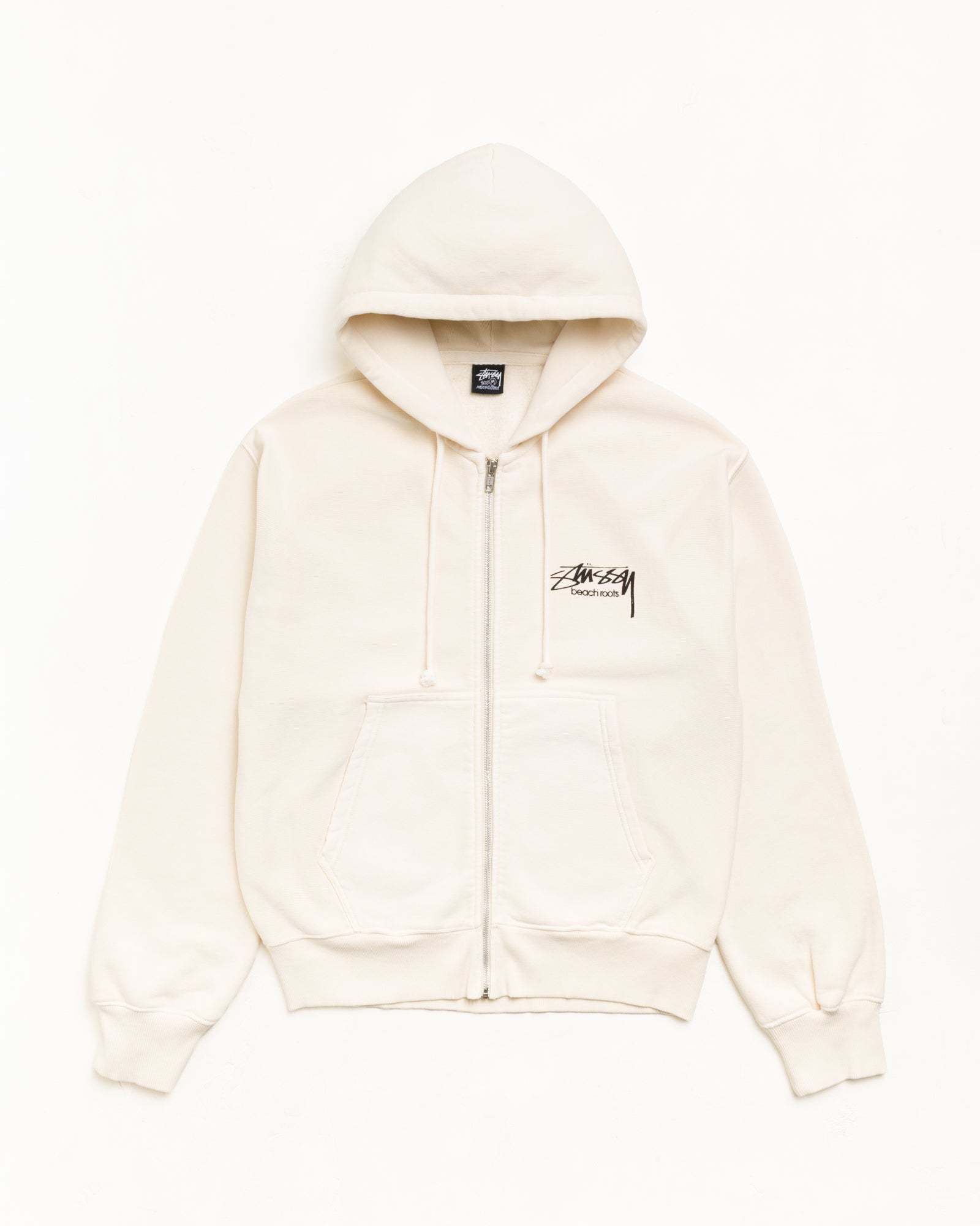 stussy_1975198-beach-roots-zip-hoodie-garment-dyed-bone_0 Beach Roots Zip Hoodie Garment Dyed - Series - Image 1